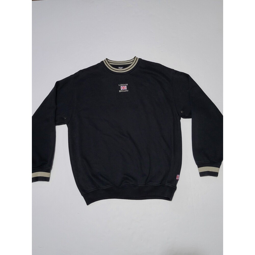 (#C) London England Long Sleeve Pullover Sweater Size Men's Medium Black